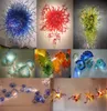 Lámpara de pared antigua, luces de flores de cristal de Murano para decoración de arte del hogar, aplique de vestíbulo soplado a mano, 16 por 40 pulgadas