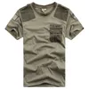 Idopy Summer Men`s Us Army Patchwork Pocket T-Shirts Quick Dry Combat Military Style Tshirts Tees For Cool 210707
