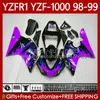 YAMAHA YZF-1000 YZF-R1 YZF1000 YZFR1 98 99 00 01 VÜCUT 82NO.158 YZF Mor Alevler R1 1000CC 1998-2001 YZF 1000 CC R 1 1998 1999 2000 2001 Motosiklet Perşembe