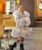 Kış Ceket Çocuklar Kız Parkas Sevimli Sıcak Düğün Faux Kürk S Çocuk Giysileri için Yumuşak Parti Bebek Mantolar 211203
