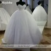 Robe De mariée princesse rubis, épaules dénudées, en Tulle blanc, avec des Appliques à lacets, ZJ9229, 2021