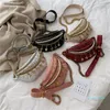 Designer-Waist Bags Solid Color Chest Bag Chain Woman Shoulder PU Leather Beaded Messenger Letter Luxury Handbags Women194c