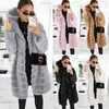 2020 Kış Kalın Sıcak Faux Kürk Kadın Artı Boyutu Kapşonlu Uzun Kollu Faux Kürk Ceket Lüks Kış Kürk Palto Bontjas Y0829