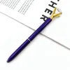 Crystal Glass Kawaii Ballpoint Pen Big Gem Ball Pens With Large Diamond Fashion School Office Supplies DH5958
