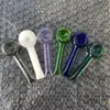 Colorful Cute Heat Resistant Thick Glass Pipe Spoon Shape Hand Crafts Odorless Pocket Fit Chunky Smoking Pipes For Smoking Accessories Dab Tools