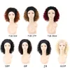 Kinky Kıvırcık Kafa Bandı Perukları Afro Siyah Kadınlar İçin Ombre Glueless peruk Ombre Renk Makine Saç Perukları