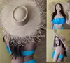 Chapeau de soleil d'été en raphia à large bord pour femmes, chapeau de paille naturel, Protection uv, chapeau de plage souple pour mariage, 2021, 2054115