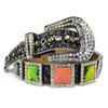 Mode Luxe Riem Riem Western Crystal Bezaaid Cowgirl Cowboy Bling Steentjes Voor Vrouwen Mannen Cinto De Strass Belts192k