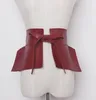 2020 Nouveau printemps d'été en faux cuir voltigeant peplum ceinture de ceinture