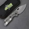 Green Thorn AR Hunting Thumb Stud Folding Knife D2 Blade Titanium Outdoor EDC Survival Tactics Trekking Camping Tools3382488