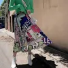 JOCOO Jolee Kobiety Fahsion Cartoon Wzór Plisowane Spódnice Lato Wysoka Talia Casual Szyfonowe Koszule Midi Plus Rozmiar A-Line Spódnice 210518