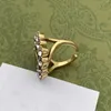Kadın Tasarımcı Halkalar Moda Dimond Mektupları Halka Takı Lüks G Gold Love Ring Nişan Hediyeleri Parti Düğün Küpeleri 22030301R8332961