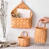 Storage Baskets Wood Basket Woven Hanging Kitchen Garden Wall Flower Fruit Vegetable Sundries Organizer Decor265k