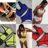 Li-Fi 2021 Sexy Bikini Mulher Swimsuit Push Up Alto Cintura Lace Swimwear Halter Set Praia Banheira Terno Swim Wear Maillotx0523