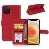 PU leather Card slot Wallet Cases For iPhone 13 12 11 Mini Pro 6 7 8 Plus XR XS X Max Solid color simplicity Phone Case Cover