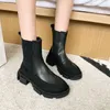 Net red thick soled short boots women's autumn and winter 2021 new white Chelsea single British style Martin fashion
