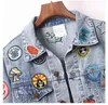 Large Size Embroidery Epaulet Denim Jacket Coat + Mini Jean Skirt Outfits Fashion Women Suit Office Two Piece Set S-5XL 211106