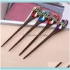 Hair Jewelry Jewelryhair Clips & Barrettes Vintage Classical Wood Hand-Carved Sticktapered Headdress Chopstick Hairpin Women Styling Retro P