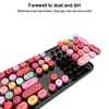 Wireless Bluetooth Keyboard Mouse Kit Cute Steampunk 24G 104pcs Mixed Color Round Retro Colorful Combos9755922