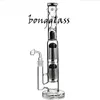 Thick Glass Bong Hookahs Shisha Smoke Oil Burner Pipe Recycler Dab Rigs Heady Dabber chicha Wax Bubbler Cigarette Accessory Double bifurcation with 18mm