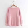 Korobov Jesień Zima Z Długim Rękawem Kobiety Swetry Sweet V Neck Jumper Femme Kawaii Dzianiny Sueter Mujer Znosić 211218