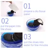 4pcs/Set Dog Rain Boots Waterproof Shoes Fleece Lined Adjustable Rubber Pet Snow for Small Medium s Anti-Slip 220125