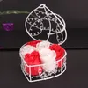 Valentine Roses Plated Iron Basket Flower Artificial Soap Rose Wedding Birthday Mothers Day Gift YYFA567