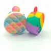 Push it Fidget Toys coins purse net red Finger Bubbles Sensory children's small bags coin zipper bag Decompression Toy