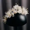 NiuShuya Fairy Soft Silk Yarn Fower Headband Handmade Beads Bridal Headdress Wedding Dress Hair Accessories Clips & Barrettes