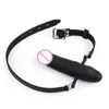 NXYSm bondage Erotic Mouth Gag Silicone Dildo Oral Fixation Strap On Bdsm Bondage Restraints Leather Harness Adult Games Sex Toys For Couple 1126