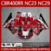 Kit de carénages pour HONDA CBR 400 RR CC 400CC NC23 1988 1989 1990 1991 1992 1993 Corps 65No.83 CBR400RR CBR400 RR 88-99 NC29 CBR Métallique Rouge 400RR 88 89 90 91 92 93 Carrosserie OEM