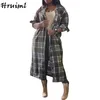 Trench coat för kvinnor mode kläder plaid casual overcoat långa rockar och jackor höst vinter singel breasted ytterwear 210513