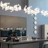 Moderne minimaliste en acier inoxydable blanc LED suspension nordique éclairage intérieur salon chambre salle à manger lustre