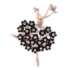 Pins, broscher ballettdansande tjej ballerinas shinning kristall glas brosch för kvinna pin clips halsduk hattar axel corsages bukett