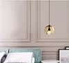 Nordic Glass Ball Hängande lampa Modern Enkel Mat Sovrum Bedside Deco Suspension Armatur Restaurang Bar Industriell belysning Hängsmycke Lam