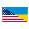 Party Assembly Flag Peace Jag står med Ukraina Flagg Support Ukrainska banner Polyester 3x5 ft DHL Free Ship