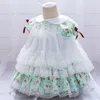 Koreanska versionen av Xiaoqingxin Kids Princess Evening Dress för barn från en till åtta år gammal mode spets kjol Vackert tryckt ansikte