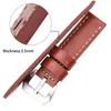 High Quality Genuine Leather band Bracelet 20mm 22mm 24mm Black Brown Handmade Band Strap Women Men Watch Accessories