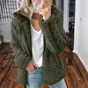 Kvinnors Jackor Kvinnor Höst Vinter Casual Soft Hooded Fleece Plush Warm Female Coat Faux Fur Zip Up Sweatshirts Dam Toppar 2021