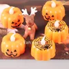 Decorazioni per feste di Halloween led luci di zucca elettroniche atmosfera decorazione incandescente giocattoli squash a lume di candela T2I52394