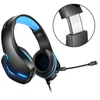 Dator 3.5mm Wired Headset RGB Lysande Camouflage PC hörlurar Stereo Bass Gaming Headphone med MIC J10