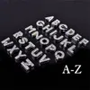 A-Z strass lettre coulissante charmes pendentifs 8MM / 10MM bricolage nom d'animal de compagnie perles en vrac bijoux accessoires chien chat animaux collier Glide charme lettres en vente