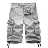 Summer Quality Mens Cargo Shorts Baggy Multi Pocket Casual Workout Military Shorts Tactical Cotton Army Short Pants 210322