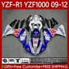 OEM موتو هيئة YAMAHA YZF-R1 YZF1000 YZF 1000 CC R 1 2009-2012 هيكل السيارة 92NO.29 1000CC YZF R1 YZFR1 09 10 11 12 YZF-1000 2009 2012 2012 FALTSESS KIT Blue Glossy