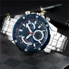 Armbandsur EFR-559 Quartz Calendar Sports Men's Watch Full-Feachured High-kvalitet Steel Belt Folding Sp￤nne Waterproof