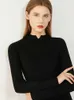 Minimalism Höst Vinter Kvinnors tröja Fashion Solid Slim Fit Stand Collar Tröjor för Kvinnor Pullover Toppar 12040593 210527