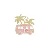 Coconut Tree Bus EnMamel Pin Rose Broche Noir Sac Vêtements Épingles Épingles De Badge Dessin animé Bijoux Cadeau pour garçons et filles