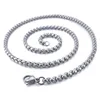 2.5mm-5.5mm Stainless Steel Necklace Rolo Twist Chain Link for Men Women 45cm-75cm Length with Velvet Bag1111369