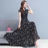 summer fashion casual women short sleeve loose floral print chiffon dress plus size 210531