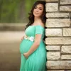 Abito da maternità incinta da donna per servizio fotografico fotografico Abito estivo a maniche corte in maglia trasparente Abiti da gravidanza Q0713